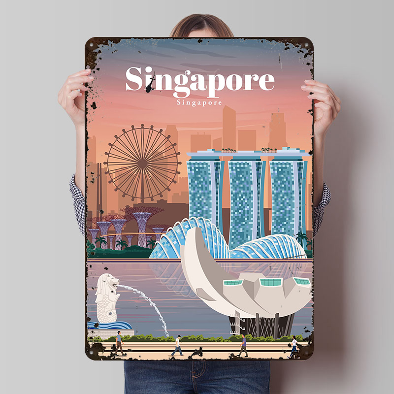 Home And Bathroom Singapore - Печатные плакаты «Путешествие в Сингапур», настраиваемые