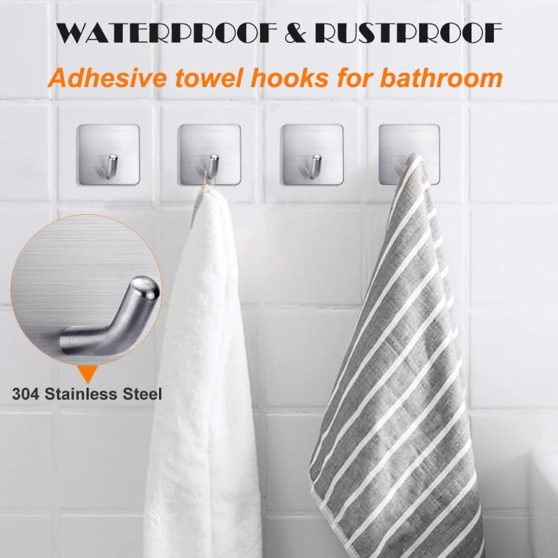 Home Kitchen Bathroom Marketing - Набор из 4 самоклеящихся крючков из
