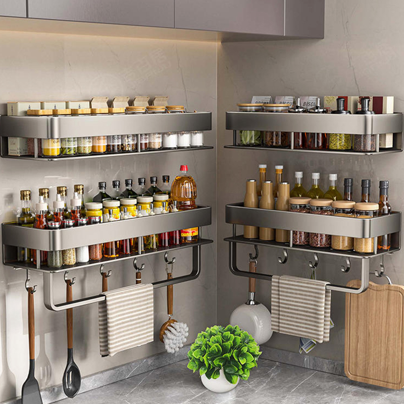 Home Kitchen Bathroom Marketing - Алюминиевая кухонная полка-органайзер для ванной комнаты,