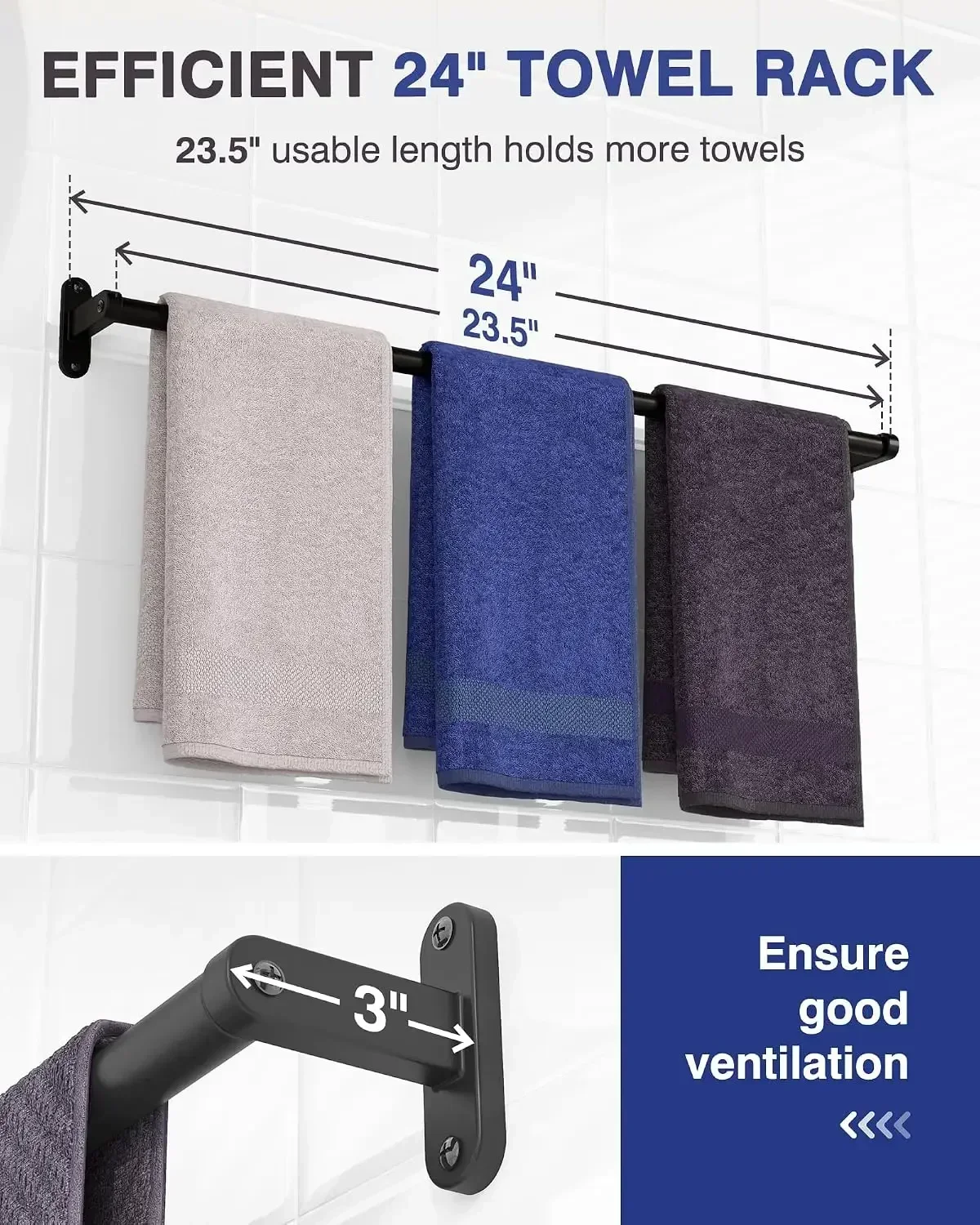 Матовая черная вешалка для пол – обзор и цена Home Essentials Bathroom Accessories