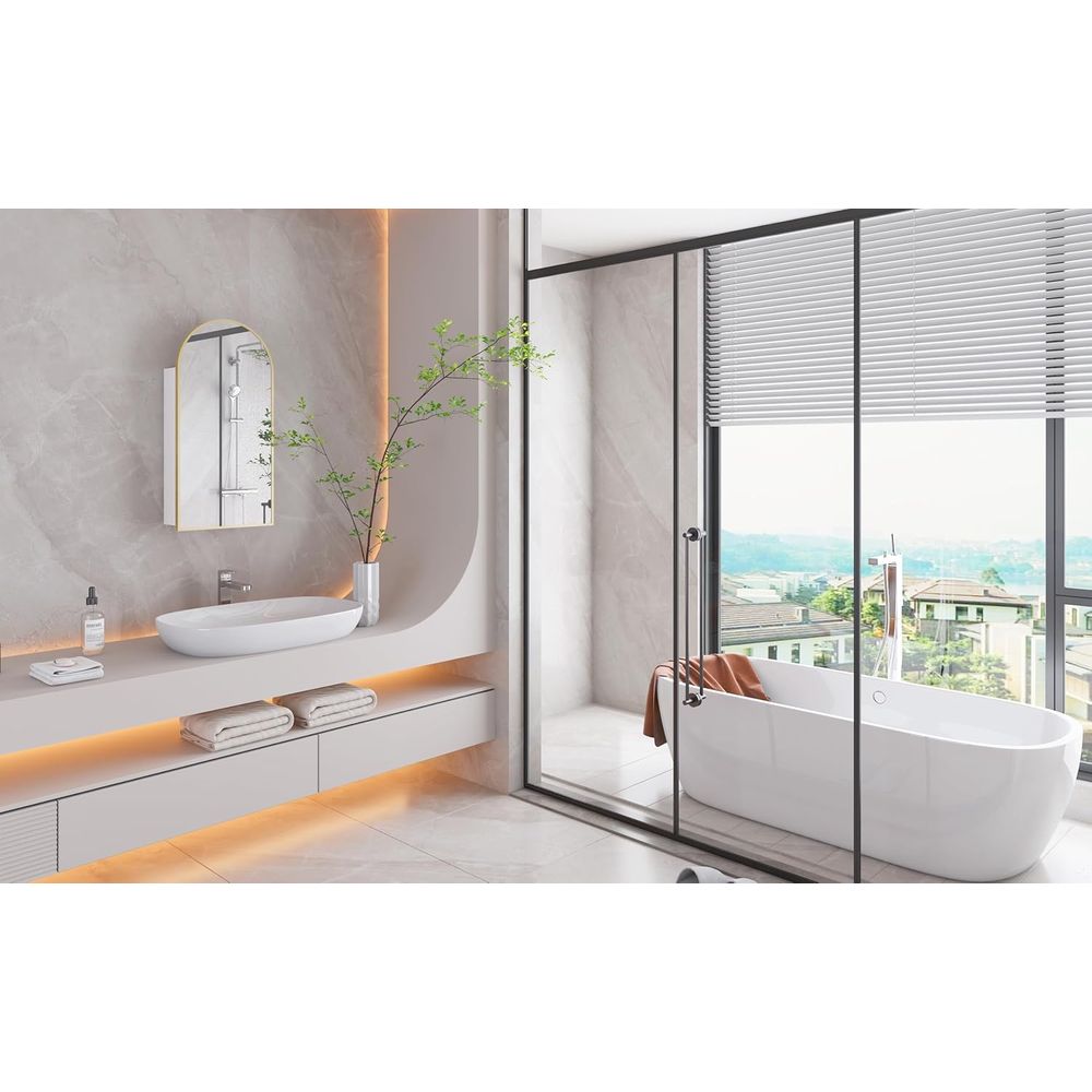 Роскошный арочный золотой зерк – обзор и цена Bathroom Cabinet Mirror